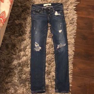 Abercrombie dark ripped jeans